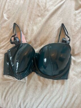 Savage X Fenty Dark Green Patent Longline Bra